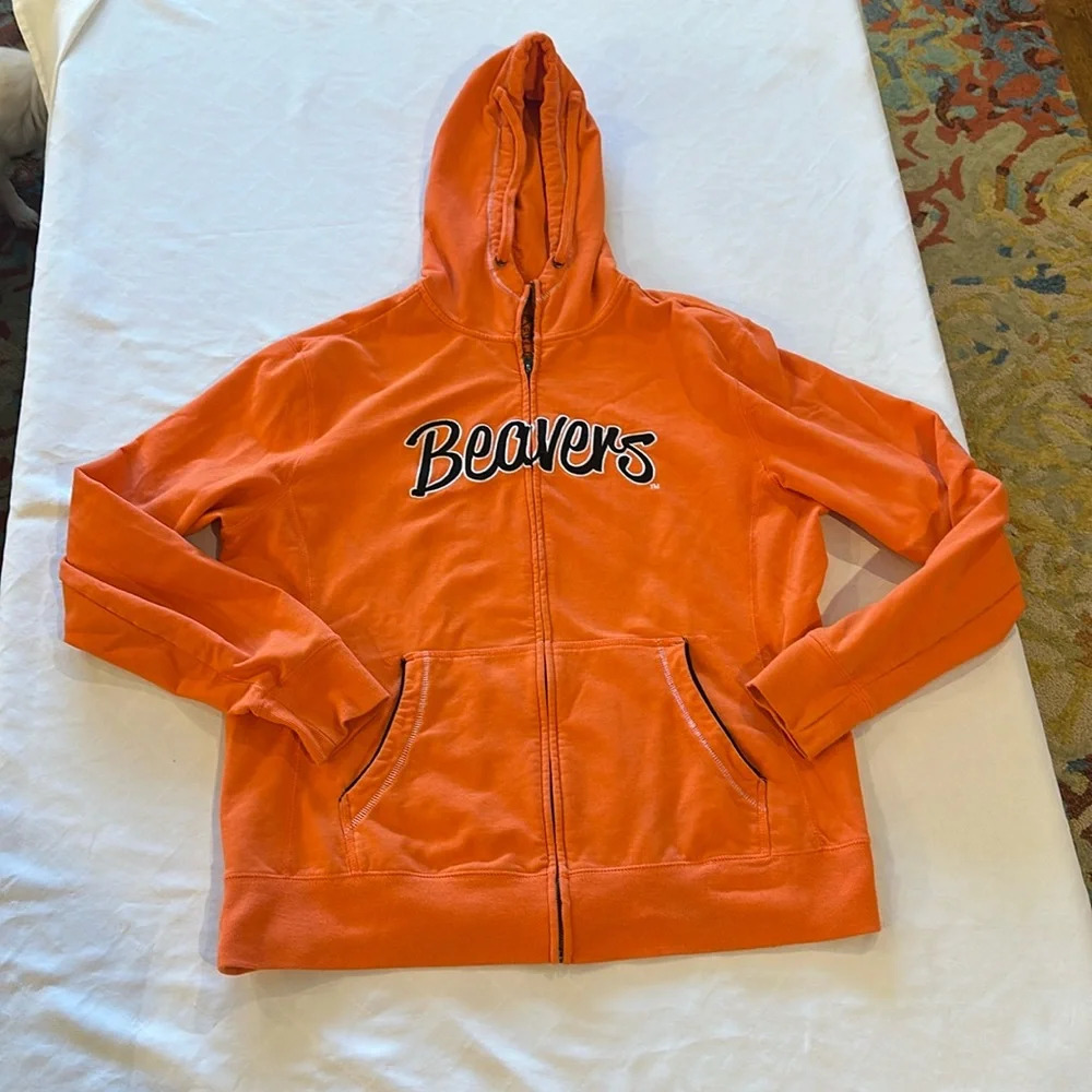 Oregon Statete University Beavers men’s full‎ zip up hoodie sweatshirts XL EUC
